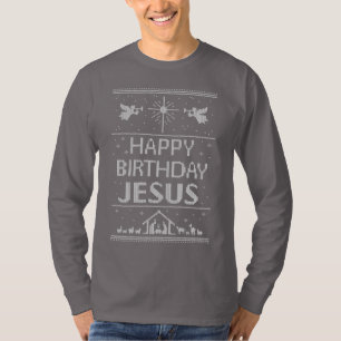 God julsötare Grattis på födelsedagen Jesus Kristu T Shirt