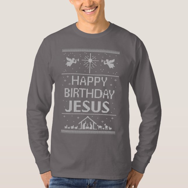God julsötare Grattis på födelsedagen Jesus Kristu T Shirt (Framsida)