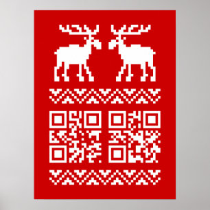 God Julsötare QR-kod Gott nytt år! Poster