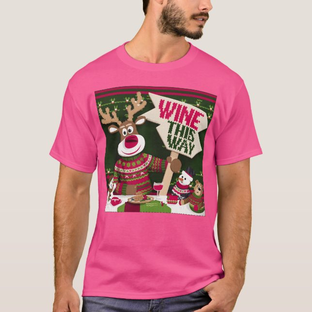 God julsötare Rein med kompisgåva T Shirt (Framsida)