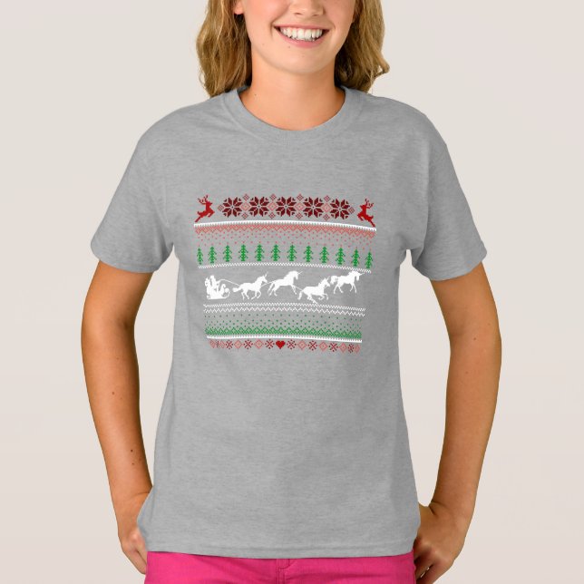 God jultomte med Unicorns T Shirt (Framsida)