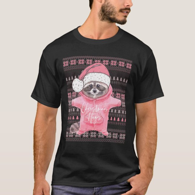 God jultomten - jultomten - Julruniformen Raccoon  T Shirt (Framsida)