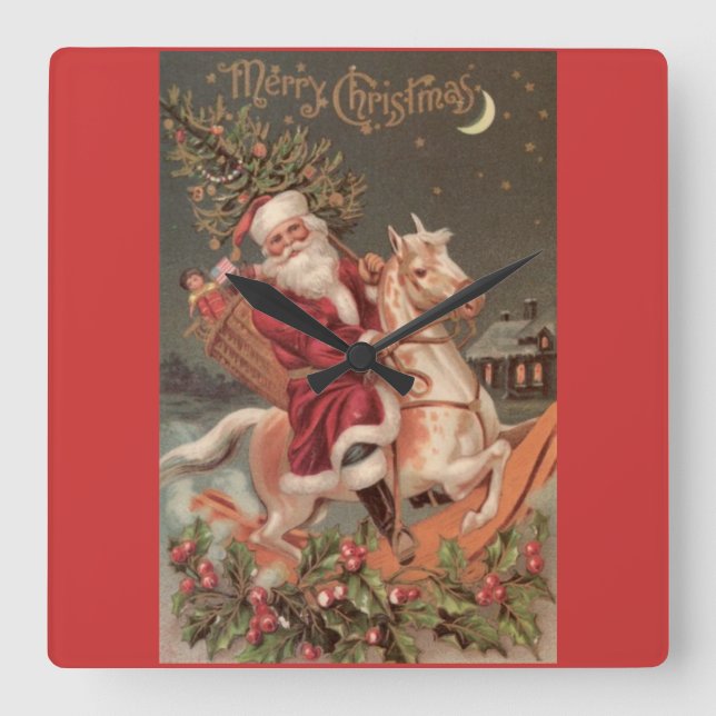 God julväggen tar tid på fyrkantig klocka (Framsida)