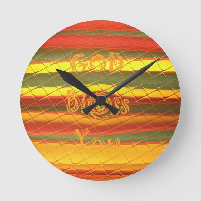 God julvälsigna dig färgar du design rund klocka (Framsida)