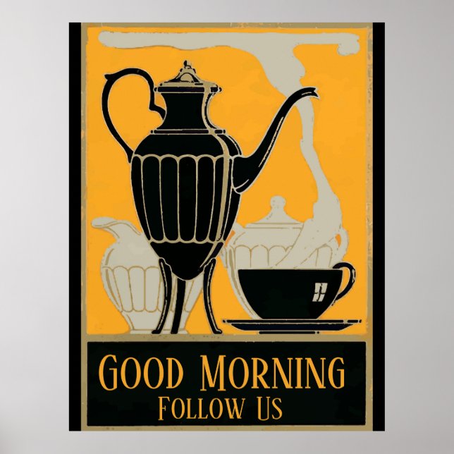 God kaffe Vintage affisch (Framsidan)