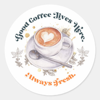 God Kaffekultur Här Kaffekonst Klistermärke Design