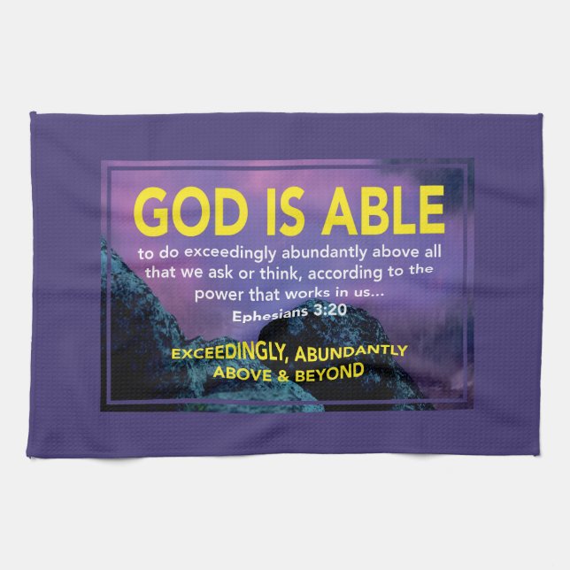 GOD KAN | Efesier 3:20 Christian Kökshandduk (Horisontell)