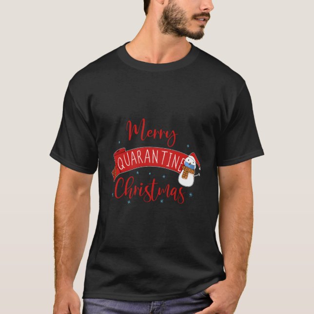 God karantänjul 2020 Cute Snögubbe Ansikte T Shirt (Framsida)