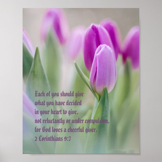 "God Kärlek A Cheerful Giver" 2 Corinthians 9:7 Poster (Framsidan)
