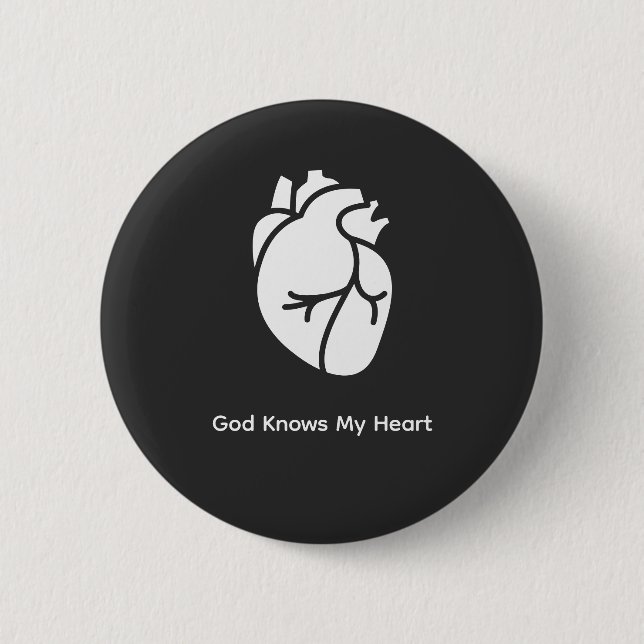 God Knows My Heart Christian T-Shirt Knapp (Framsida)