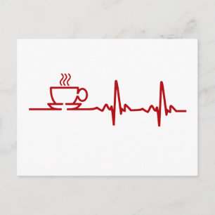God Koffee Heartslag EKG Vykort