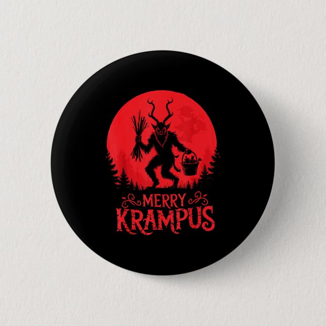 God Krampus Jul Xmas Skräck Ful Tröja E Knapp (Framsida)
