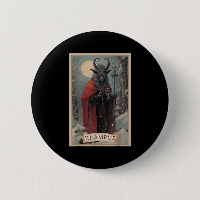 God Krampus Jul Xmas Skräck Ful Tröja E Knapp (Framsida)