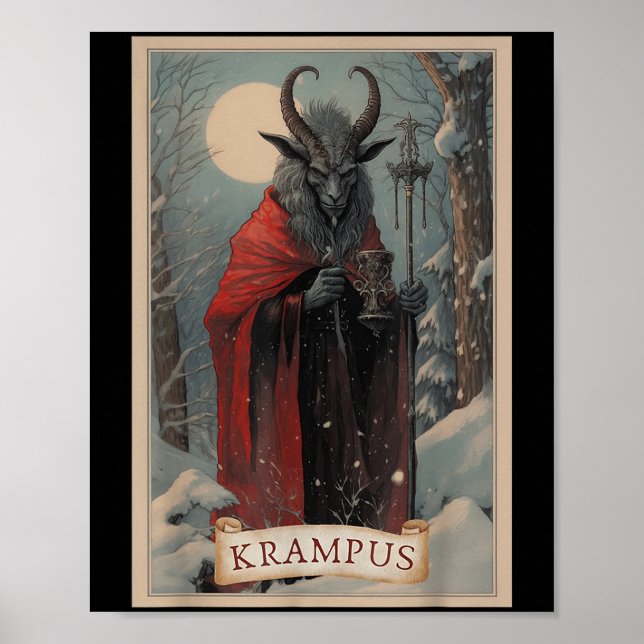 God Krampus Jul Xmas Skräck Ful Tröja E Poster (Framsidan)