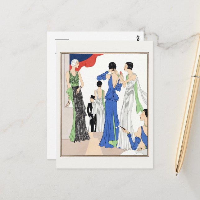 God kväll (1932) av Paquin Vykort (Fram/Back In Situ)