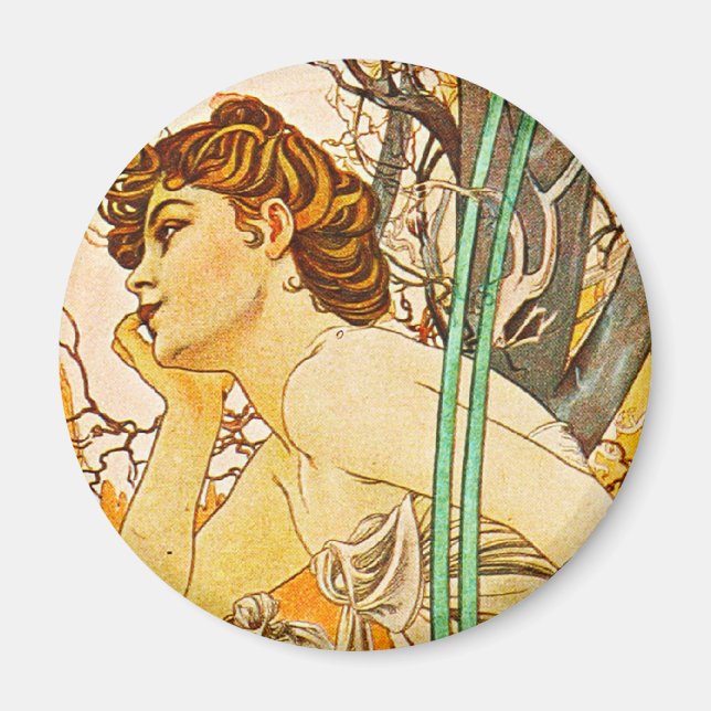 God kväll, Alphonse Mucha Magnet (Framsidan)