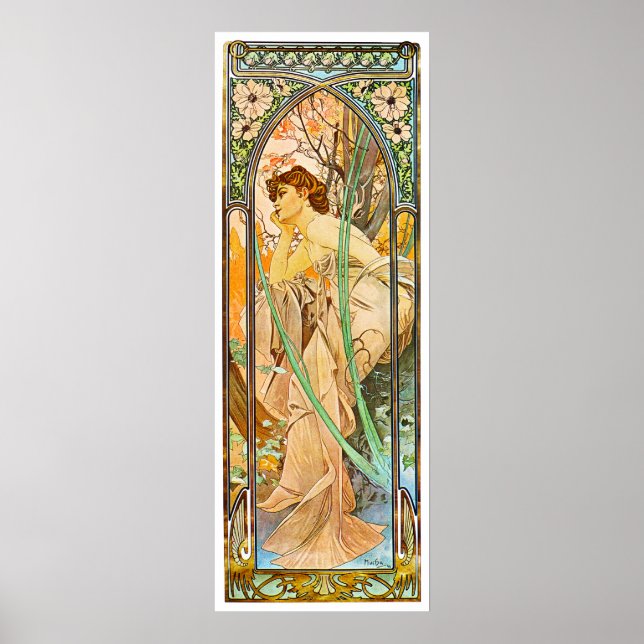 God kväll, Alphonse Mucha Poster (Framsidan)