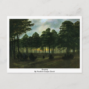 God kväll av Friedrich Caspar David Vykort