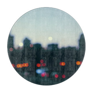God kväll: Blurry Cityscape Silhouette.