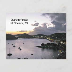 God kväll på Charlotte Amalie, St. Thomas VI Vykort