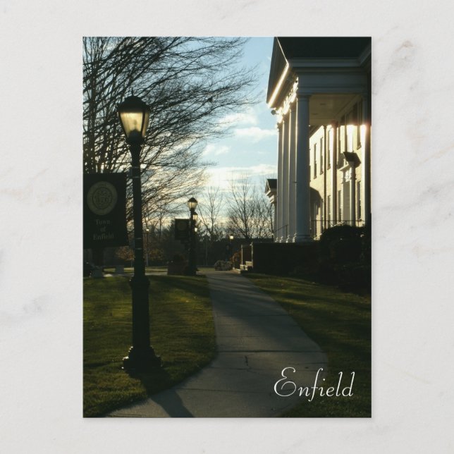 God kväll på Enfield Town Hall, Connecticut Vykort (Framsida)