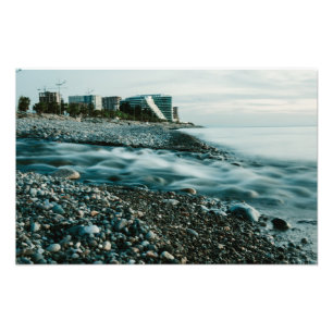 God kväll på stranden fototryck