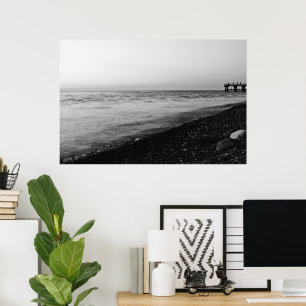 God kväll på stranden poster