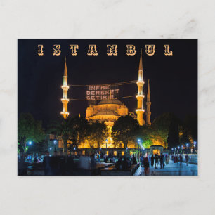 God kväll. Sultan Ahmed Mosque. Vykort