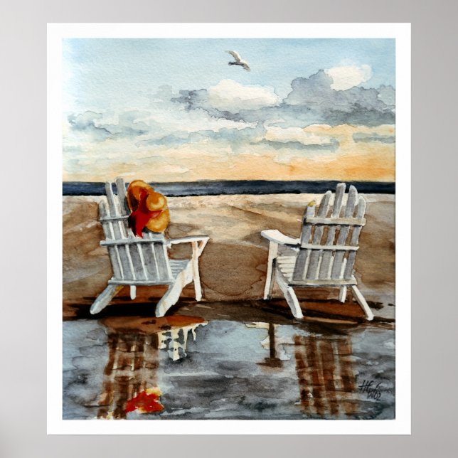 God kväll vid Beach Poster (Framsidan)