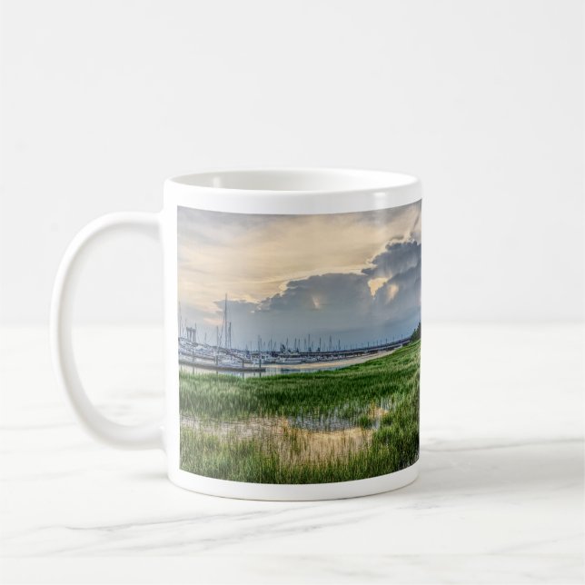 God kväll vid Charleston Harbour Kaffemugg (Vänster)