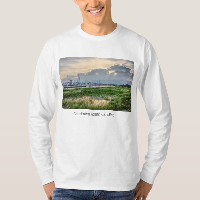 God kväll vid Charleston Harbour T Shirt (Framsida)