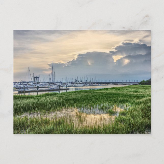 God kväll vid Charleston Harbour Vykort (Framsida)