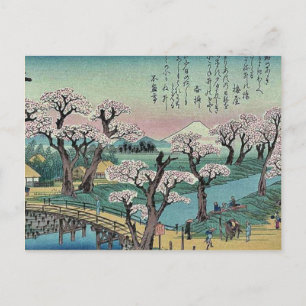 God kväll vid Koganei Bridge av Ando, Hiroshige Vykort
