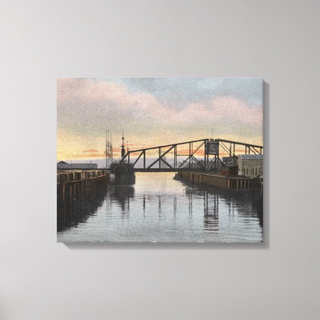 God kväll vid Wishkah River Canvastryck (Framsida)
