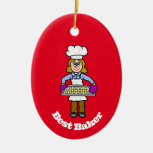 God kvinnlig Baker-julprydnad Julgransprydnad Keramik