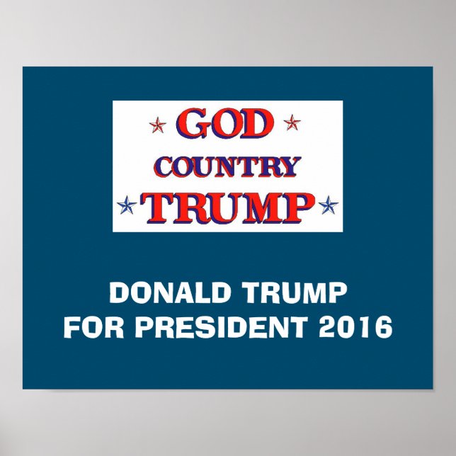 GOD LAND TRUMP POSTER (Framsidan)