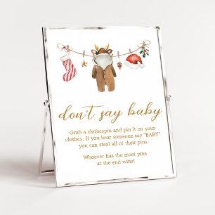God lilla julkläder Säg inte Baby Poster
