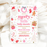 God, liten julbabyskö Röd och Rosa Inbjudningar<br><div class="desc">God och Rosa-inbjudan,  lilla juljushusare</div>
