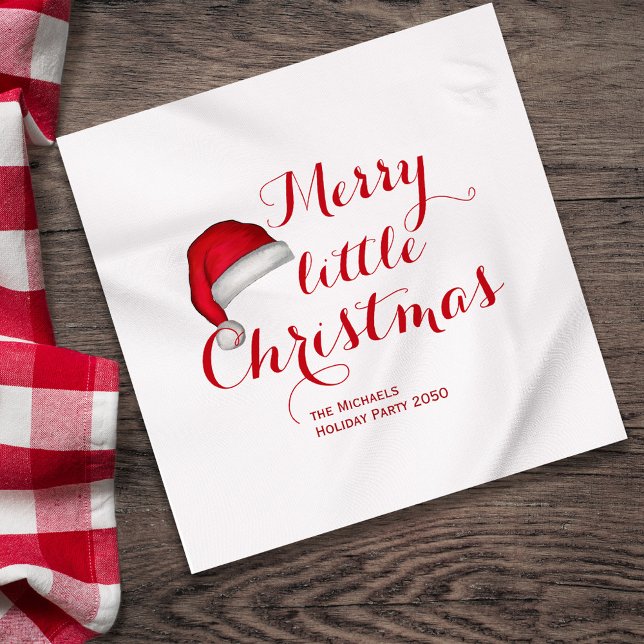 God Little jul-Anpassningsbar Pappersservett (Have yourself a merry little Christmas holiday custom cocktail napkin,)