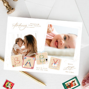 God Little jul Baby Birth Notice Julkort