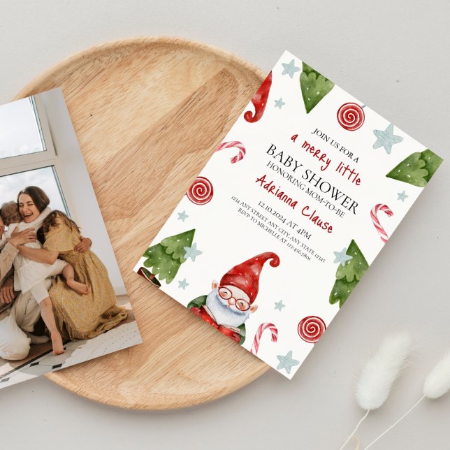 God Little jul Baby Shower Inbjudningar (Skapare uppladdad)