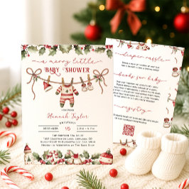 God Little jul Baby Shower Inbjudningar