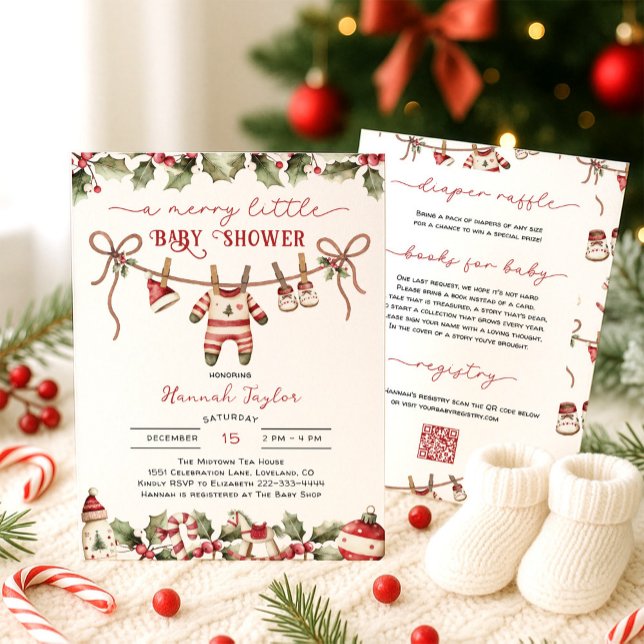 God Little jul Baby Shower Inbjudningar (Skapare uppladdad)