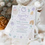 God Little jul Baby Shower Lila & Silver Inbjudningar<br><div class="desc">God jul,  babykläder,  inbjudan till Lila och Silver</div>