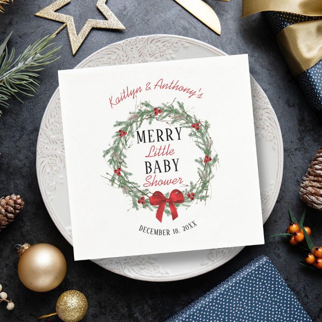 God Little jul Baby Shower Pappersservett (Skapare uppladdad)