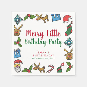 God Little jul Birthday Anpassningsbar Pappersservett