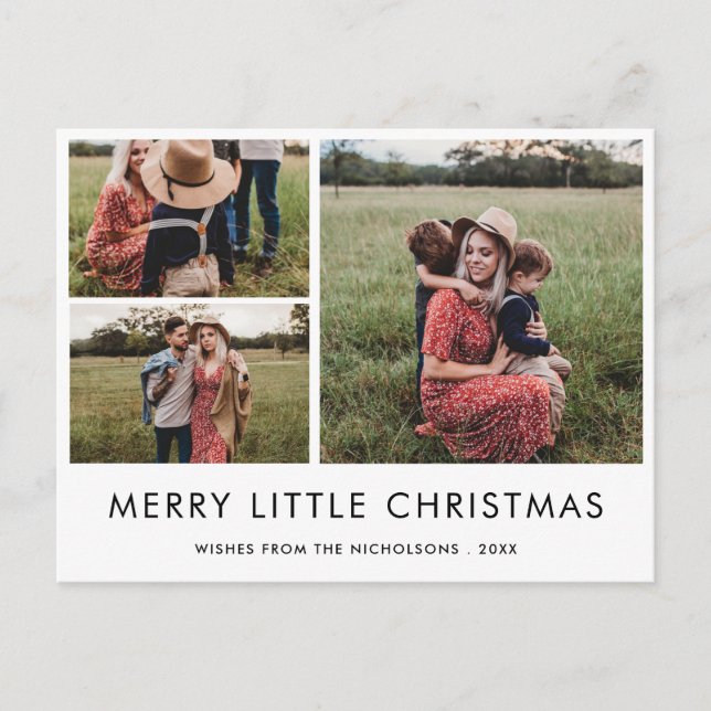 God Little jul | Helgdag Elegant Photo Vykort (Framsida)