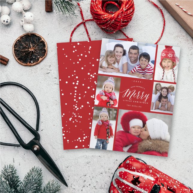 God Little jul Modern Typography 6 Photo Julkort (Skapare uppladdad)