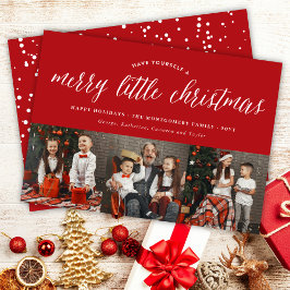 God Little jul Modern Typography Photo Julkort