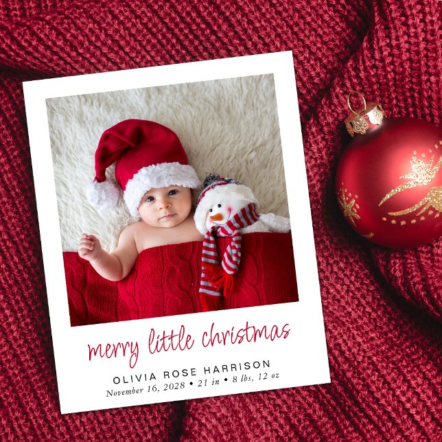 God Little jul Photo Birth Notice (A cute & unique way to introduce family and friends to your new baby this holiday season)
